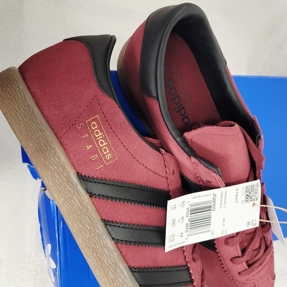 NWB- Adidas Originals STADT 'Burgundy' Casual Sneakers- Men- Size: 10 (JQ9009) - Picture 5 of 14